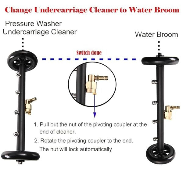 PCC UnderBody Cleaner With 4 Nozzle and 3 Quick connector Extension wand