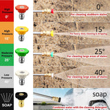 PCC Pressure Washer Spray Nozzle – 3.5 Orifice Set of 5 | 1/4" Quick Connect