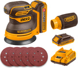 INGCO CROSLI20021 Cordless Li-Ion Random Orbit Sander 20V - Battery & Charger Included
