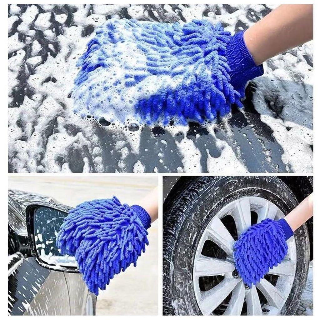 PCC Chenille Microfiber Wash Mitt, Blue - Planet Car Care