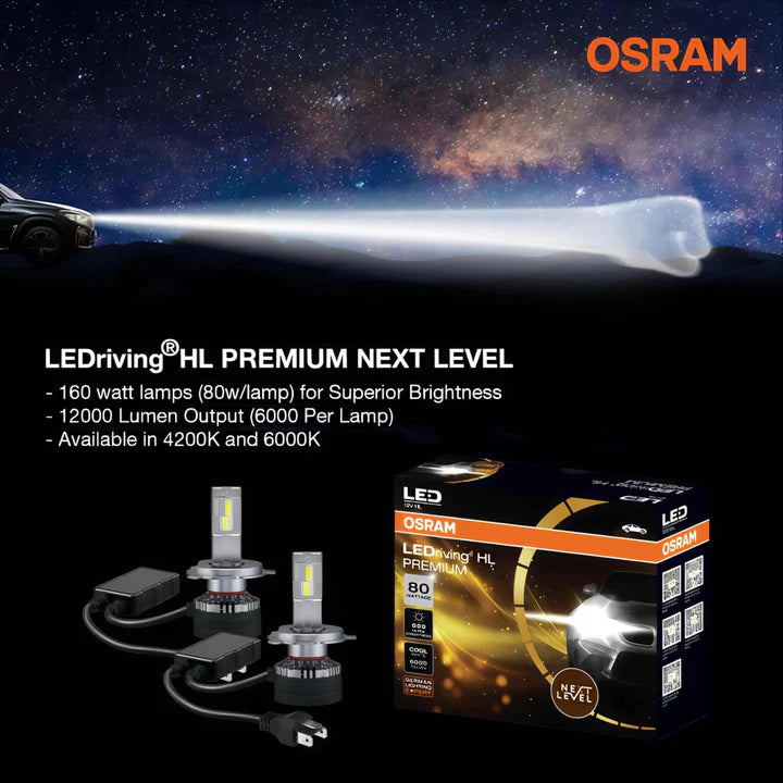 OSRAM H7 LED Headlight Bulb, 80W, Pair