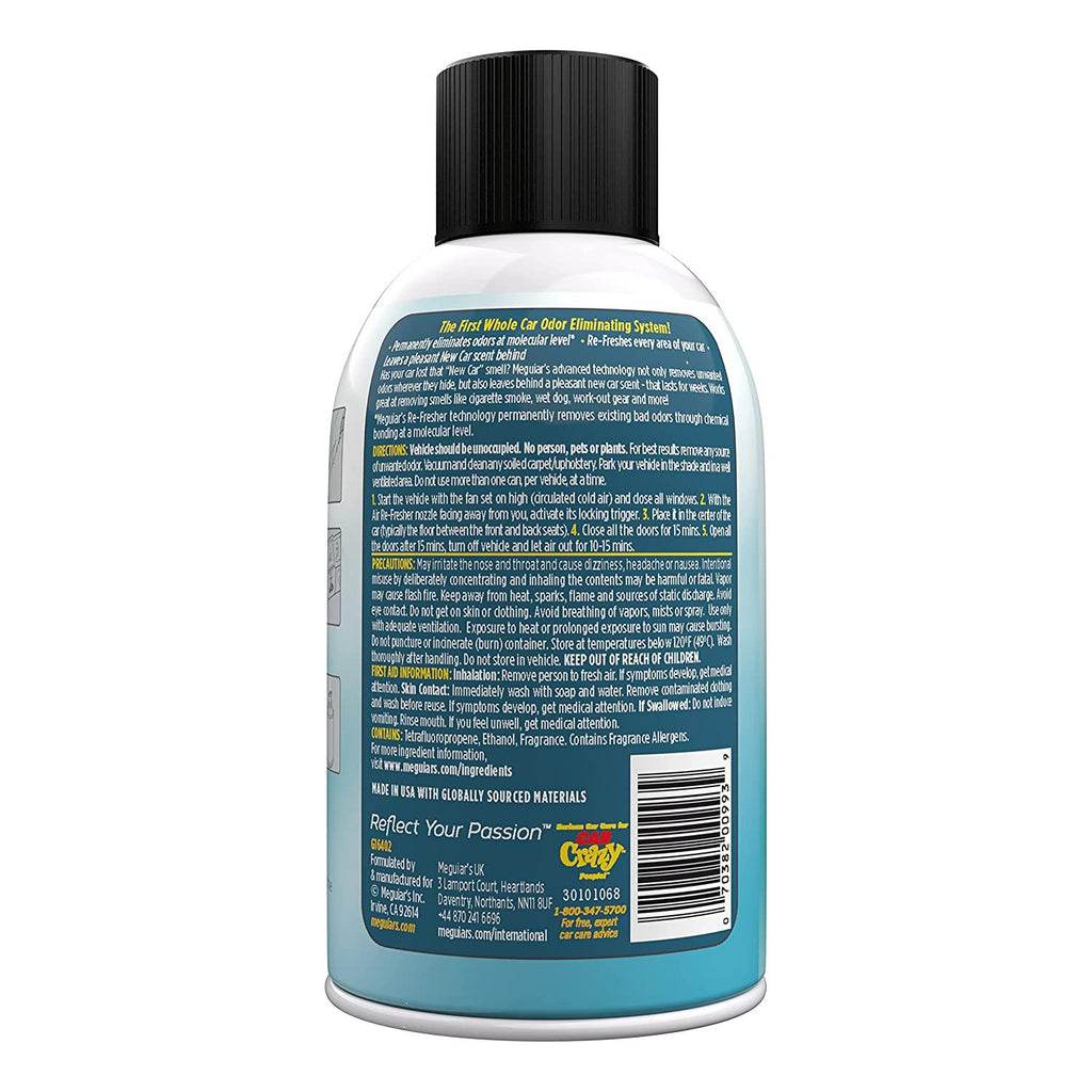 Meguiar's® Whole Car Air Re-Fresher Odor Eliminator Mist, Aerosol, New Car Scent, 57g - Planet Car Care