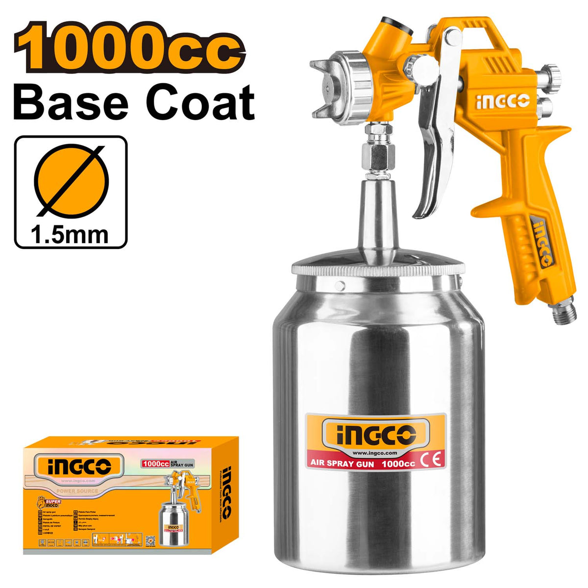 INGCO ASG3101 Air Spray Gun 1000cc – Professional Air Compressor Paint Spray Gun