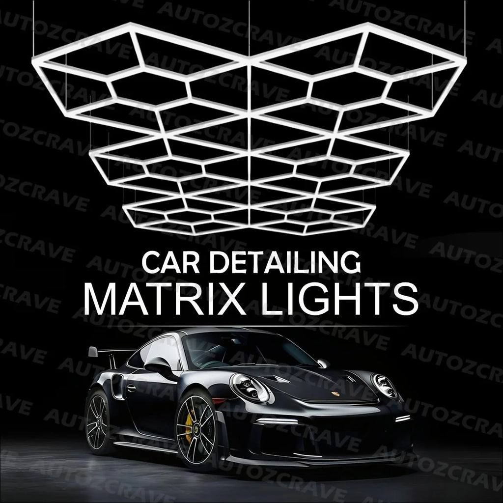 PCC Matrix 6 Hexagon Light – 16x9ft (Car Detailing Studio Setup) (With Hanging Wire Suspension Kit Included)