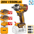 INGCO CIWLI2055 Cordless Impact Wrench 20V 550Nm Brushless with Dual 4.0Ah Batteries