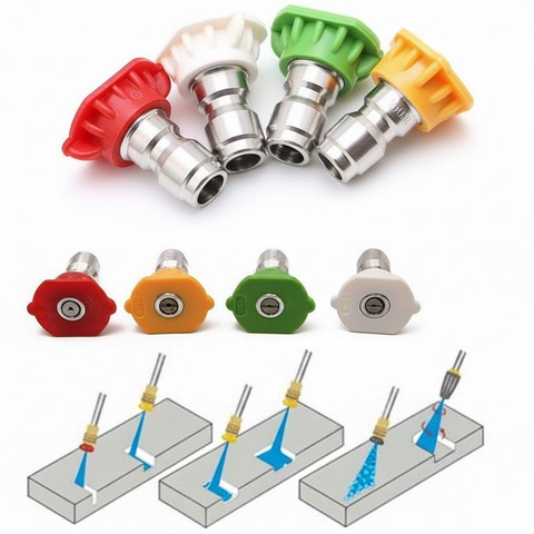 PCC Pressure Washer Spray Nozzle – 3.5 Orifice Set of 4 | 1/4" Quick Connect