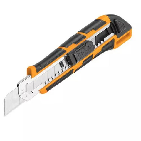 INGCO HKNS28035 Snap Off Blade Cutter With Push Button 18mm x 100mm