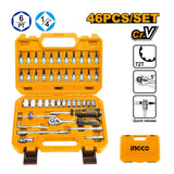 INGCO HKTS14462 46-Piece 1/4" Socket Set