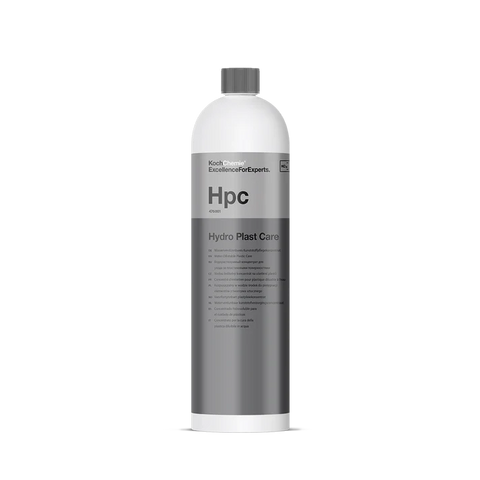 "Koch Chemie Hydro Plast Care 1L bottle – professional plastic restorer and protectant for car interiors and exteriors"