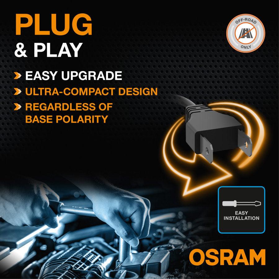 OSRAM H4/H19 LED Headlight Bulb, 50W, Pair, Planet Car Care