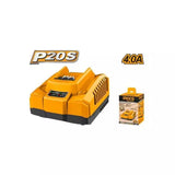INGCO FCLI20411 Fast Intelligent Charger for Li-Ion Battery 20V, 4A