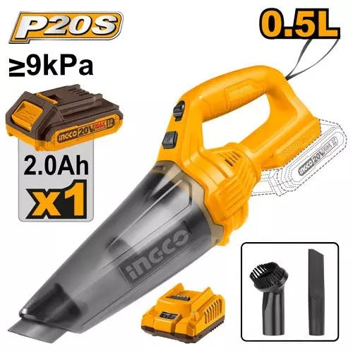 INGCO CVLI20126 Cordless Li-Ion Car Vacuum Cleaner 20V - Battery & Charger Included