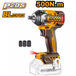 INGCO HKTHP31521 152-Pcs 1/2" Cordless Impact Wrench Kit – 500Nm High Torque Set