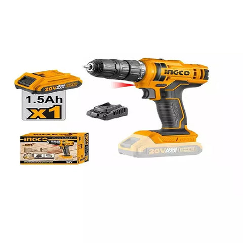 INGCO CDLI20011 Cordless Li-Ion Drill (10 mm Chuck Size) 20V - Battery & Charger Not Included