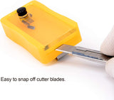 Portable blade storage box with breaker, magnet, and clip