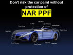 NAR Paint Protection Film (PPF), Heat Self Healing TPU Matte, M190, 190um