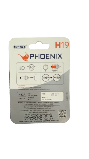 Phoenix H19/H4 Halogen Headlight bulb, 100/90W