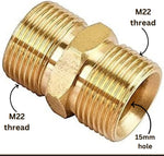 PCC D7 M22/15 Male Brass Connector for Pressure Washer Hose Extension – Car Wash Pipe Extender