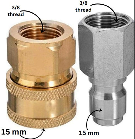 PCC D71 3/8" Male Female Quick Connector – Pressure Washer Gun & Hose Adapter