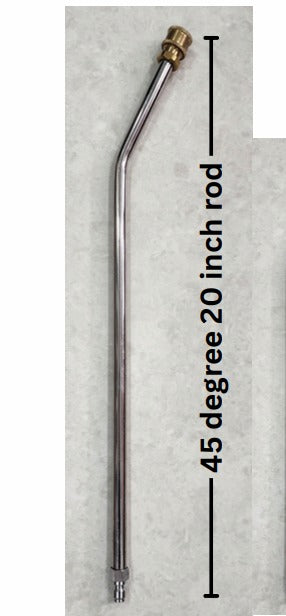 PCC D115 Pressure Washer Spray Wand Extension – 20" SS304 with 45° Bend, 5000 PSI | 1/4" Quick Connect