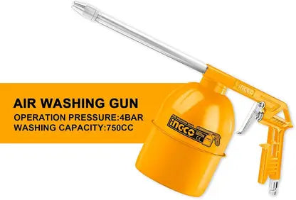 INGCO AKT0053-3 Air Assisted Sprayer Set – 5Pcs Combo with Recoil Hose