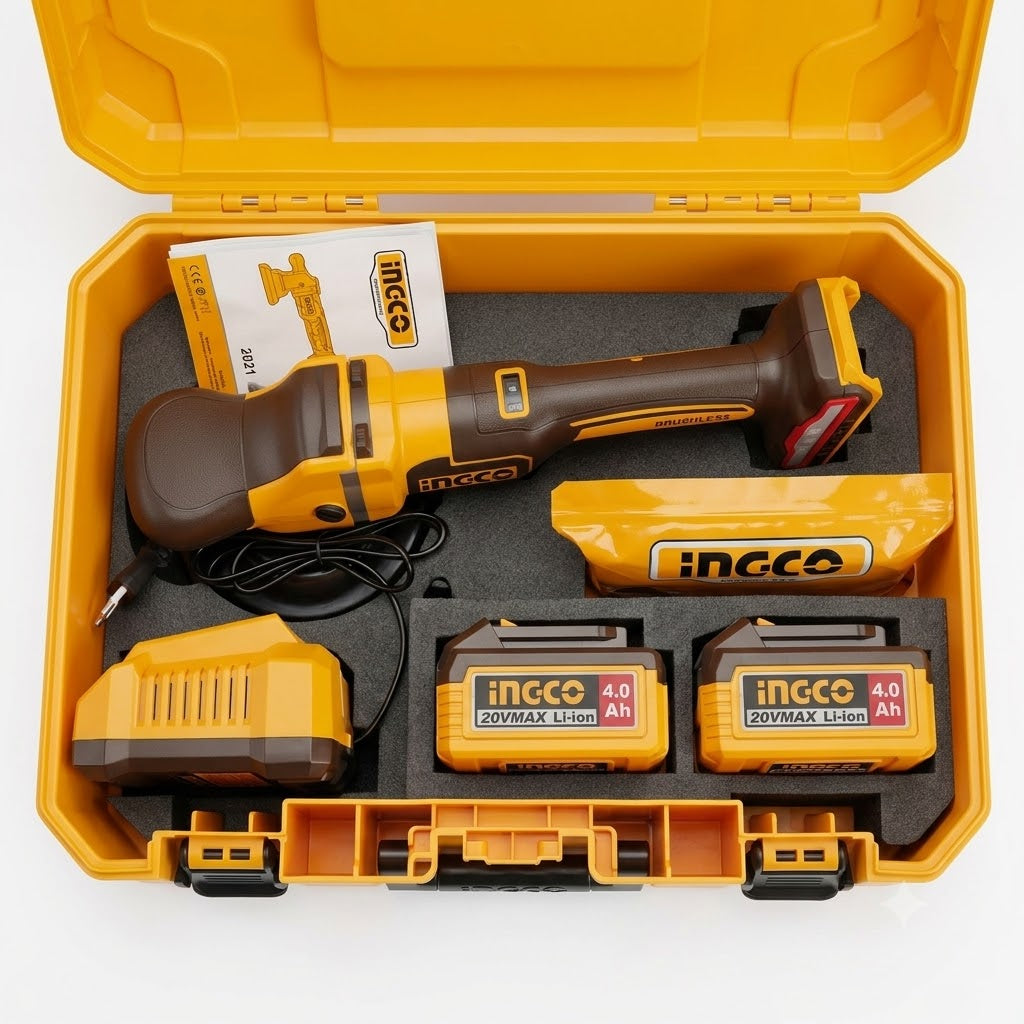INGCO APLI20158 Cordless Li-Ion DA Polisher 20V with Battery & Charger 5" & 6"