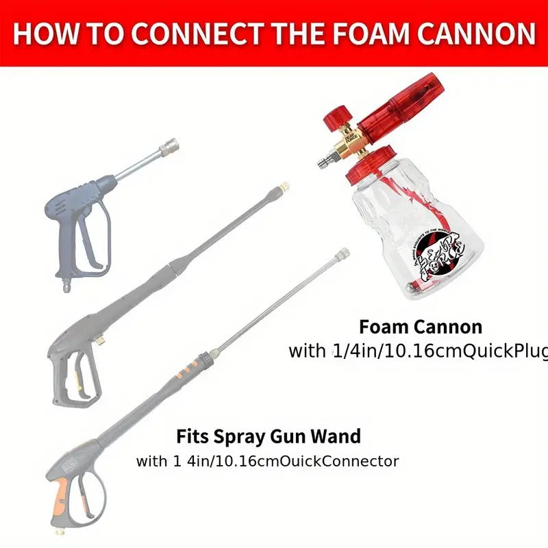 Bear Force Brass Foam Cannon 1L Inlet - 1/4" Quick Connect