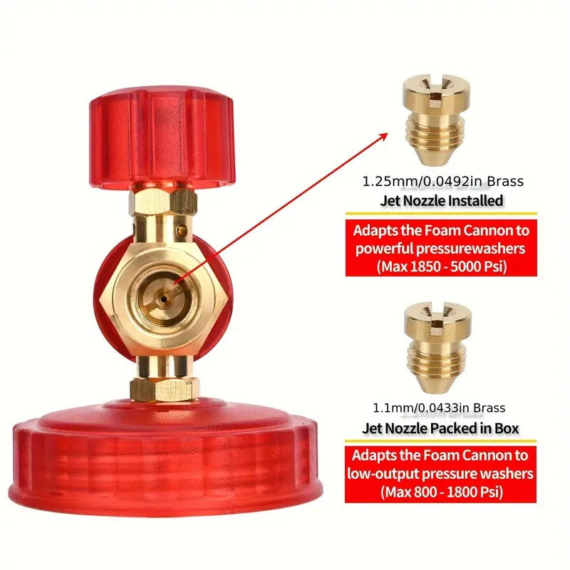 Bear Force Brass Foam Cannon 1L Inlet - 1/4" Quick Connect