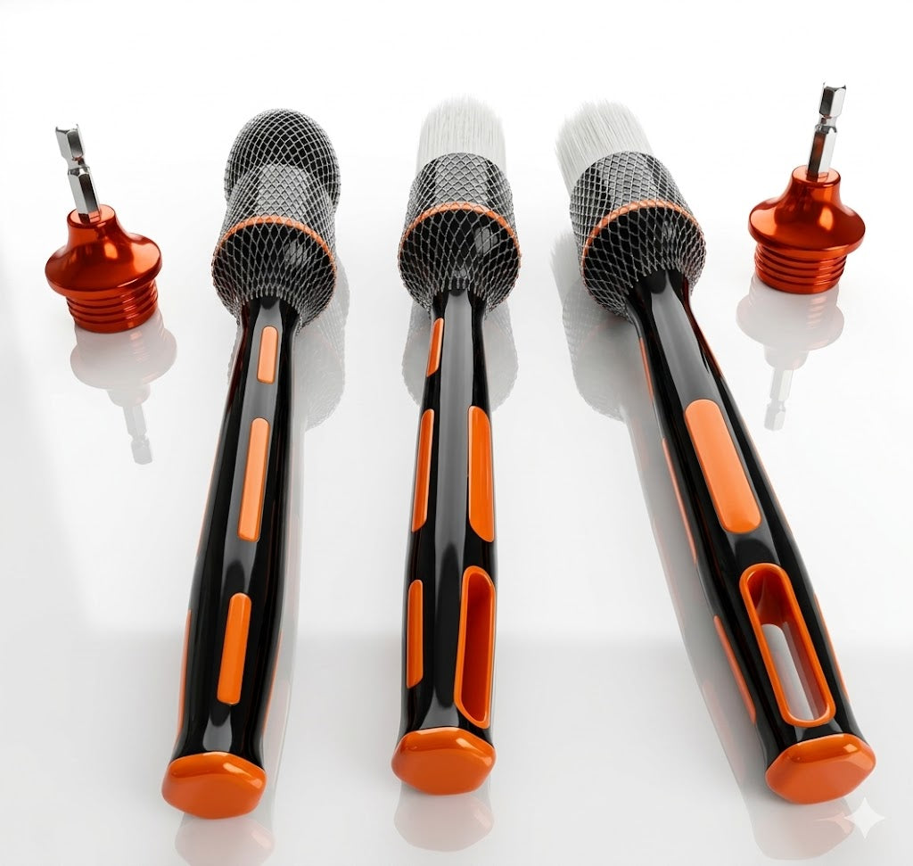 PCC Professional 3-Piece Multi-Surface Detailing Drill Brush Kit