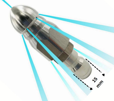 PCC D46 15mm Sewer Jet Nozzle – Heavy-Duty Brass Nozzle with 3/8" Quick Connect