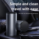 Baseus Premium Car Dust Bin With Lid Vehicle Mounted Ash Tray Trash Can For Car Office Desktop Study With 30 Mini Garbage Bags, Capacity: 500ml - Planet Car Care