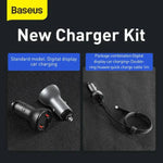 Baseus 2X USB Car Charger 45 W + 3-In-1 USB Cable (CCBX-B0G-1)