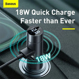 Baseus Energy Column Car Wireless MP3 Charger (PPS Quick Charger) Dark Grey (CCNLZ-C0G) - Planet Car Care