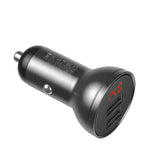 Baseus Digital Display Dual USB 4.8A Car Charger 24W With 3-In-1 Data Cable (TZCCBX-0G)