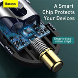 Baseus Share Together 2X USB / 2X USB Type C Car Charger 120W PPS Charger Grey (CCBT-A0G) - Planet Car Care