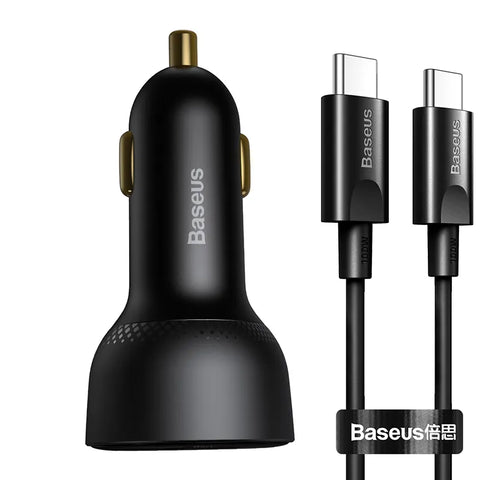 Baseus Supreme Digital Display PPS 100W Dual Quick Charger Car Charger + 100W Cable (TZCCZX-01)