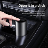 Baseus Premium Car Dust Bin With Lid Vehicle Mounted Ash Tray Trash Can For Car Office Desktop Study With 30 Mini Garbage Bags, Capacity: 500ml - Planet Car Care