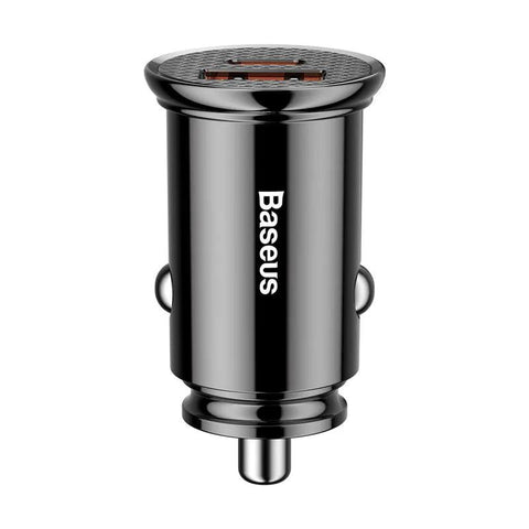 Baseus Circular Plastic Car Charger | PPS | USB A+C 2-In-1 30W Car Charger (CCALL-YS01)