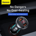 Baseus 2X USB Car Charger 45W 5A Quick Charge 3.0 SCP With Led Display Grey (CCBX-B0G)
