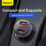 Baseus 2X USB Car Charger 45 W + 3-In-1 USB Cable (CCBX-B0G-1)