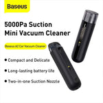Baseus Capsule Cordless Portable Vacuum Cleaner For Car, Home & Office Black (CRXCQ01-01) - Planet Car Care