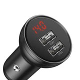 Baseus Digital Display Dual USB 4.8A Car Charger 24W With 3-In-1 Data Cable (TZCCBX-0G) - Planet Car Care