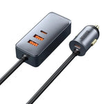 Baseus Share Together 2X USB / 2X USB Type C Car Charger 120W PPS Charger Grey (CCBT-A0G) - Planet Car Care