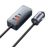 Baseus Share Together 2X USB / 2X USB Type C Car Charger 120W PPS Charger Grey (CCBT-A0G) - Planet Car Care
