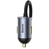 Baseus Share Together 2X USB / 2X USB Type C Car Charger 120W PPS Charger Grey (CCBT-A0G) - Planet Car Care