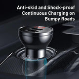 Baseus Digital Display Dual USB 4.8A Car Charger 24W With 3-In-1 Data Cable (TZCCBX-0G) - Planet Car Care