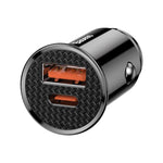 Baseus Circular Plastic Car Charger | PPS | USB A+C 2-In-1 30W Car Charger (CCALL-YS01)