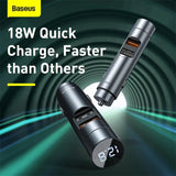 Baseus Energy Column Car Wireless MP3 Charger (PPS Quick Charger) Dark Grey (CCNLZ-C0G) - Planet Car Care