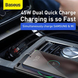 Baseus 2X USB Car Charger 45W 5A Quick Charge 3.0 SCP With Led Display Grey (CCBX-B0G)