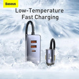 Baseus Share Together 2X USB / 2X USB Type C Car Charger 120W PPS Charger Grey (CCBT-A0G) - Planet Car Care
